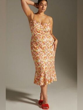 Hutch Corset Top Lightweight Floral Sun Dress - Pink, Coral, Yellow: LP